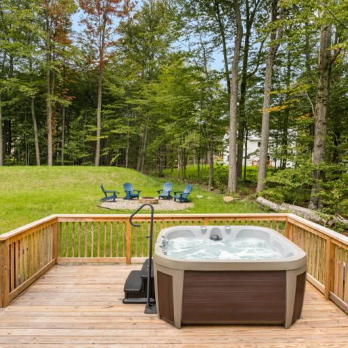 Spend time on the large deck, grilling or relaxing in the hot tub.