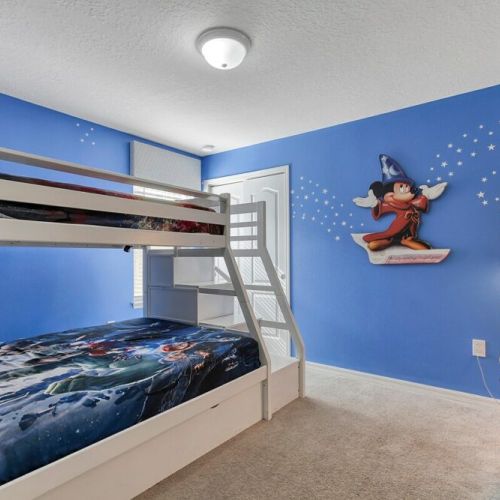 Experience the magic of Disney in our enchanting kid's room! Let your little ones' imaginations run wild in this whimsical space that brings their favorite characters to life. This room is sure to spark joy and wonder during your stay.