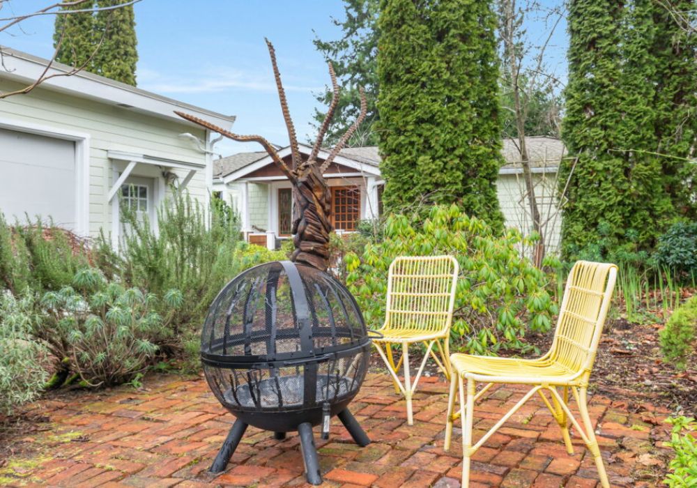 Enjoy and relax on the large patio out front with fire pit