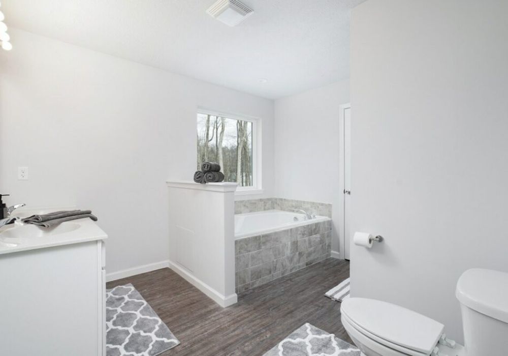 Master bathroom with separate soaker tub and shower