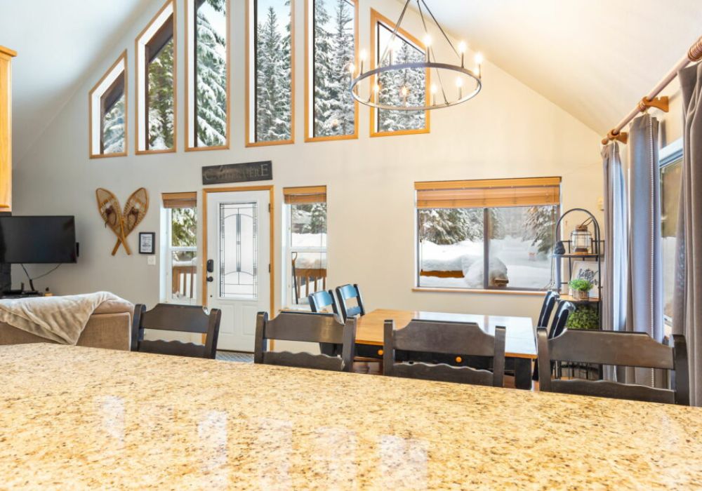 Tons of natural light throughout, with forrest views out every window.