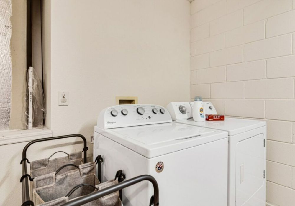 Full size washer and dryer at the house
