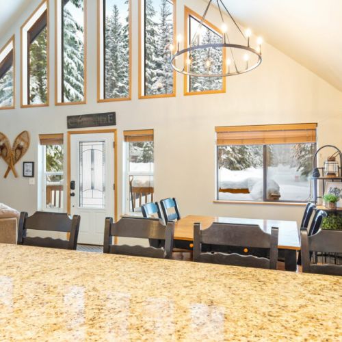 Tons of natural light throughout, with forrest views out every window.