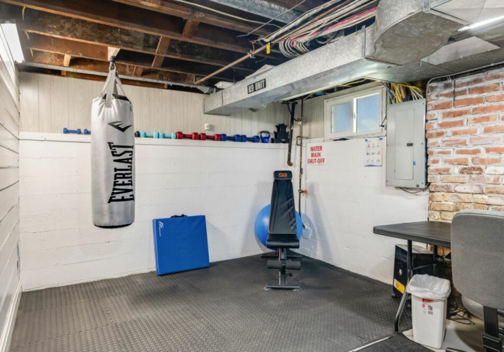 Small gym area in the basement to work on your fitness.