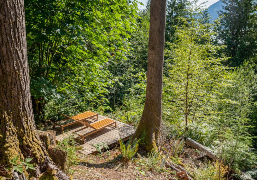 There is so much to explore at the house, including this secluded lounging area, located just off the fire pit area.