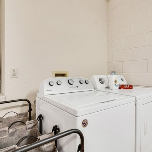 Full size washer and dryer at the house
