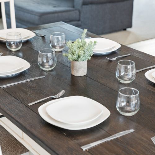 Seating and place settings for everyone in your group.